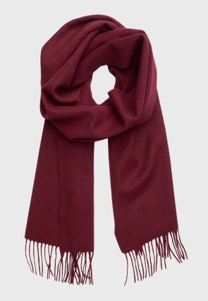 Plain Wine Lambswool Scarf