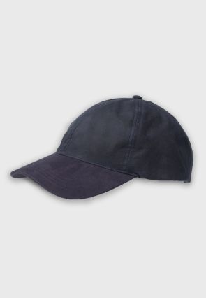 Navy Waxed Baseball Cap