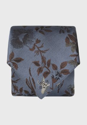 Blue Large Floral Tie