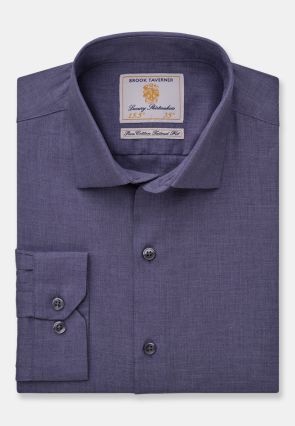 Tailored Fit Melange Cotton Shirt