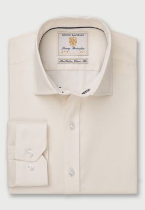 Regular Fit Cream Single Cuff Shirt