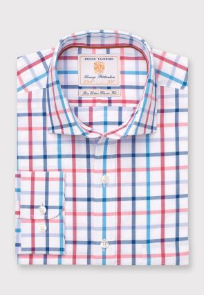 Regular Fit White Check Tattersall Cotton Shirt