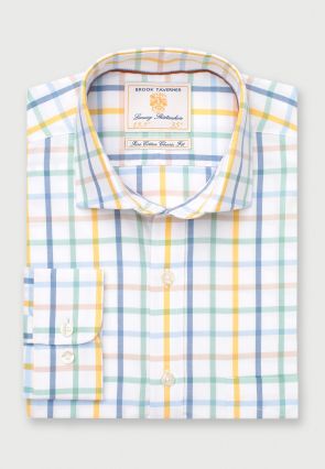 Regular Fit White Check Tattersall Cotton Shirt