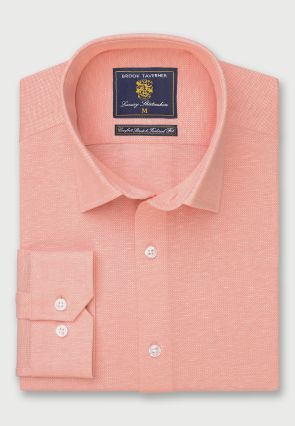 Tailored Fit Apricot Knitted Shirt