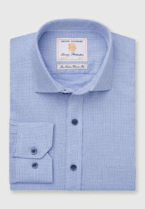 Regular Fit Sky Blue Dobby Cotton Shirt