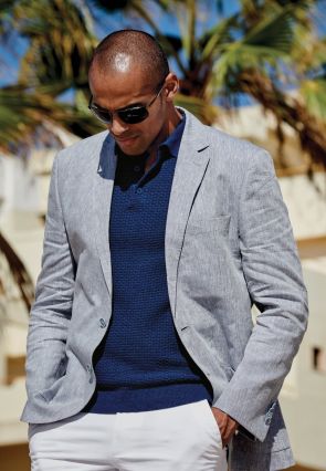 Tailored Fit Leeds Light Blue Linen Jacket