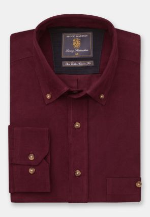 Regular Fit Wine Corduroy Cotton Shirt