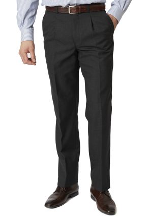 Regular Fit Charcoal Branmarket Wool Blend Trouser