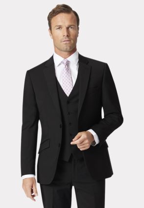 Tailored Fit Avalino Black Suit - Waistcoat Optional