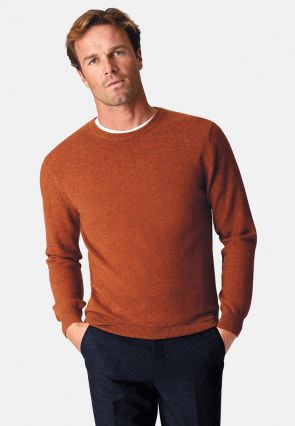 Burnt Orange Cashmere Crew Neck Jumper