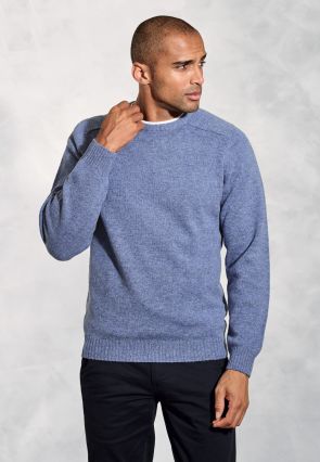 Charlbury Sky Blue Lambswool Crew Neck Jumper