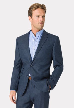 Tailored Fit Clifford Navy Donegal Wool Suit - Waistcoat Optional