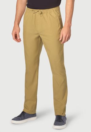 Regular Fit Cowdrey Sand Linen Cotton Stretch Drawcord Trouser