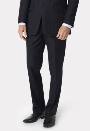 Regular Fit Dawlish Navy Herringbone Wool Suit Trouser