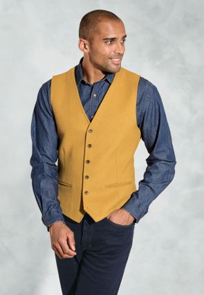 Dettori Mustard Wool Blend Waistcoat