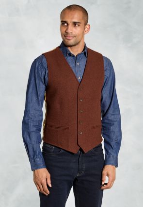 Dettori Rust Wool Blend Waistcoat