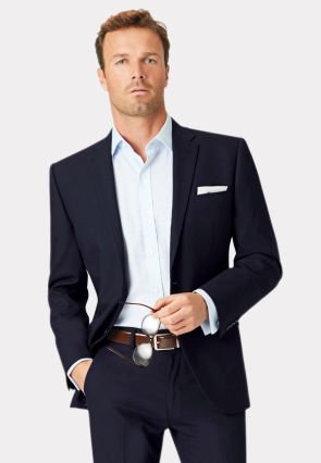 Tailored Fit Dijon Navy Suit Jacket