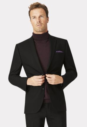 Tailored Fit Dijon Black Suit - Waistcoat Optional