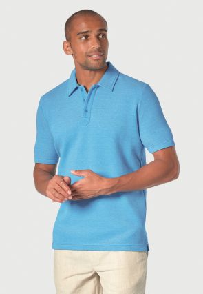 Gough Cotton Rich Aqua Soft Knit Polo Shirt