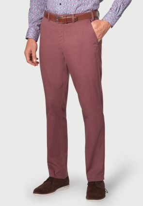 Regular Fit Damson Cotton Stretch Trouser