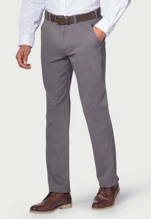 Regular Fit Denver Grey Cotton Stretch Chinos