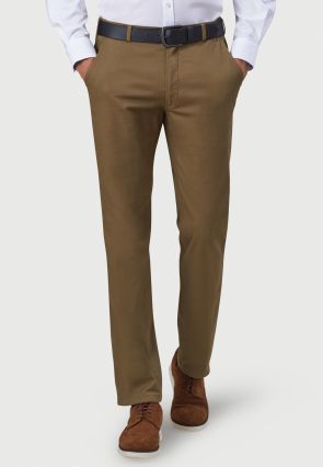 Regular Fit Denver Tan Cotton Stretch Chinos