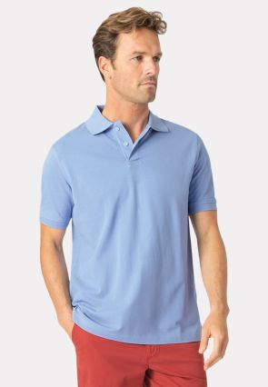 Milford Powder Blue Pure Cotton Pique Polo Shirt