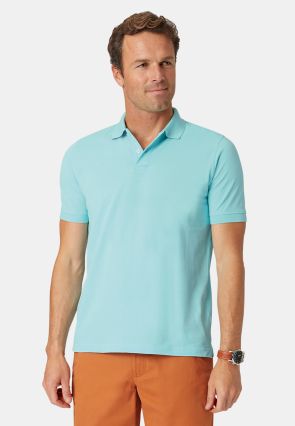 Milford Aqua Pure Cotton Pique Polo Shirt