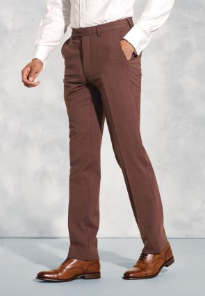 Tailored Fit Oliver Rust Melange Wool Blend Suit Trouser