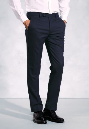 Tailored Fit Olney Navy Flannel Trouser