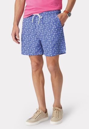 Piers Blue Floral Print Swim Shorts