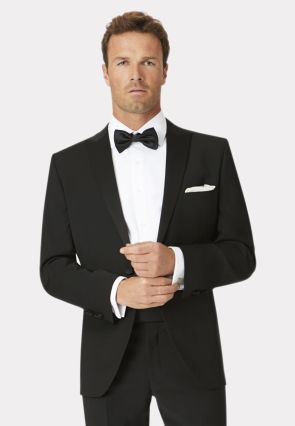 Tailored Fit Sapphire Black Wool Blend Dinner Suit Jacket