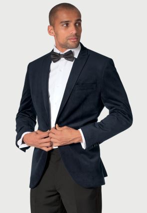 Tailored Fit Severn Midnight Velvet Evening Jacket