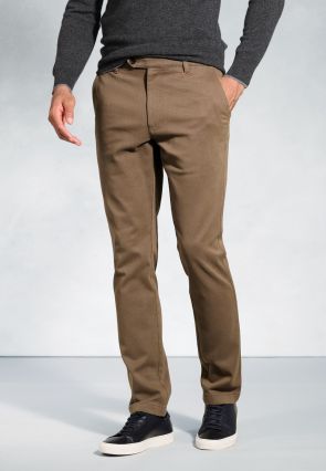 Regular Fit Seychelles  Sand Cotton Blend Twill Trouser