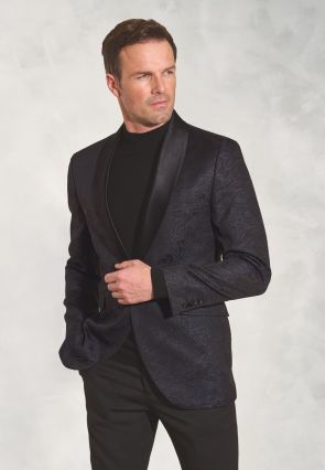 Tailored Fit Tees Navy Jacquard Evening Jacket