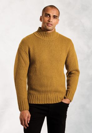 Waver Mustard Lambswool Turtle Neck Jumper