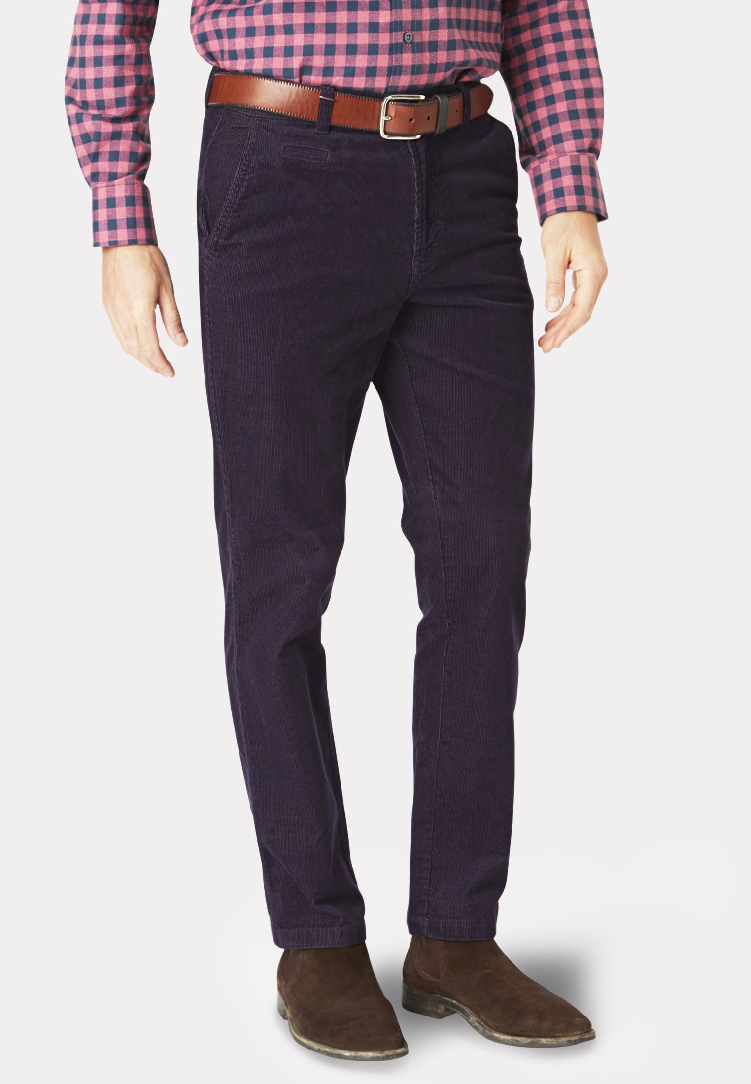 Tailored Fit Grape Corduroy Trouser