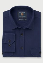 Regular Fit Navy Cotton Moleskin Shirt