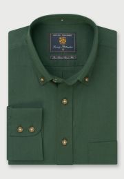 Regular Fit Khaki 'Cashmere Touch' Cotton Shirt