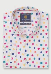 Tailored fit Multicoloured Gems Cotton Shirt