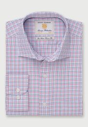 Regular Fit Red and Blue Check Cotton Shirt
