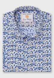 Tailored Fit Multicoloured Floral Print Cotton Shirt