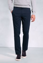 Tailored Fit Aristotle Navy Textured Cotton Stretch Chinos