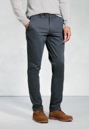 Regular and Tailored Fit Ben Airforce Blue Non-Iron Cotton Stretch Chinos