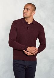 Demuro Burgundy Brick Stitched Pure Cotton Polo Shirt