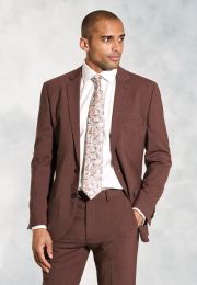 Tailored Fit Oliver Rust Melange Wool Blend Suit Jacket