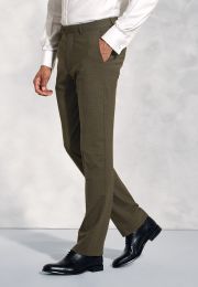 Tailored Fit Oliver Moss Melange Wool Blend Suit Trouser