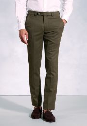 Regular and Tailored Fit Olney Olive Flannel Trouser
