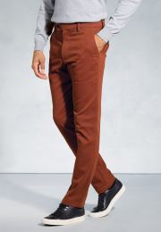 Regular Fit Seychelles Rust Cotton Blend Twill Trouser