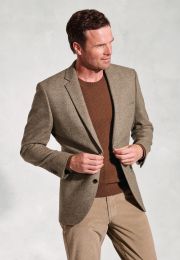 Tailored Fit Spencer Oatmeal Twill Wool Jacket